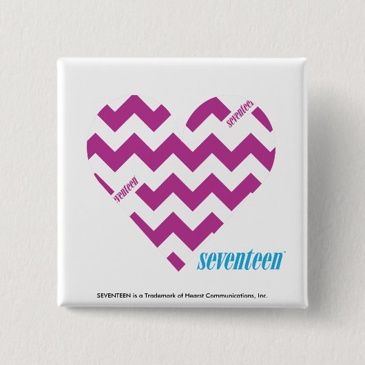 ジグザグ形の紫色2 缶バッジ (正面)