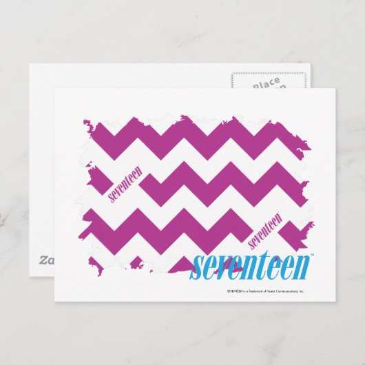 ジグザグ形の紫色3 ポストカード (正面/裏面)