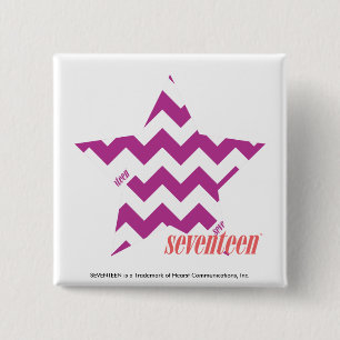 ジグザグ形の紫色4 缶バッジ