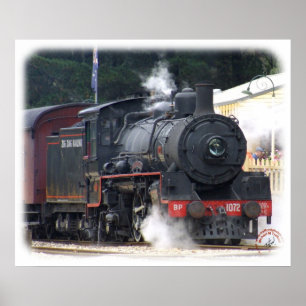 ジグザグ形の鉄道の蒸気機関車9J53D-14 ポスター
