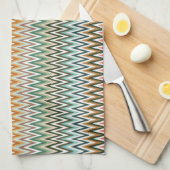 ジグザグ数々の色パターン キッチンタオル (四つ折り)