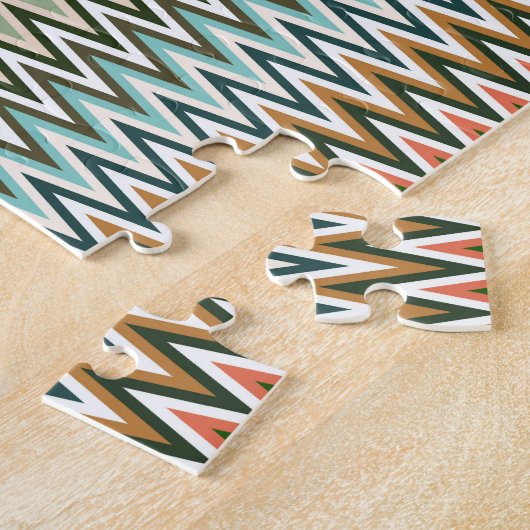 ジグザグ数々の色パターン ジグソーパズル (側面)