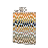 ジグザグ数々の色パターン フラスク (左)