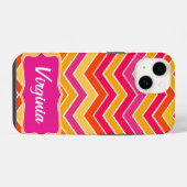 ジグザグ柄のChevron+マルチカラー iPhoneケース (裏面横)