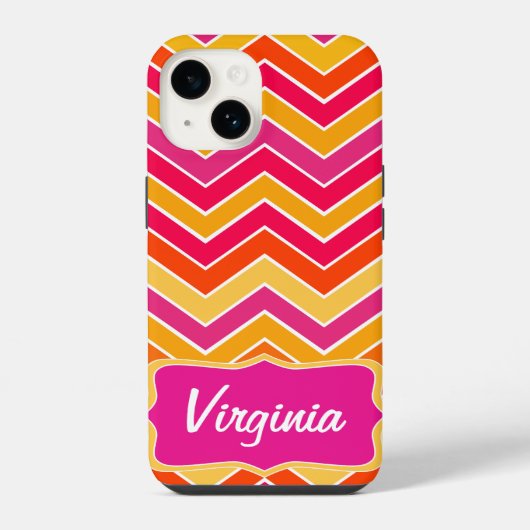 ジグザグ柄のChevron+マルチカラー iPhoneケース (裏面)