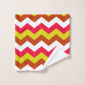 ジグザグ模様。 バスタオルセット (ウォッシュタオル)