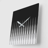 ジグザグ白黒グレーパターン スクエア壁時計 (傾斜)