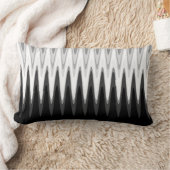 ジグザグ白黒グレーパターン ランバークッション (ブランケット)