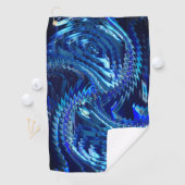 ジグザグ線を持つ青い波状星 ゴルフタオル (インサイチュ)