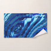 ジグザグ線を持つ青い波状星 バスタオルセット (ハンドタオル)