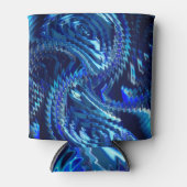 ジグザグ線を持つ青い波状星 缶クーラー (正面)