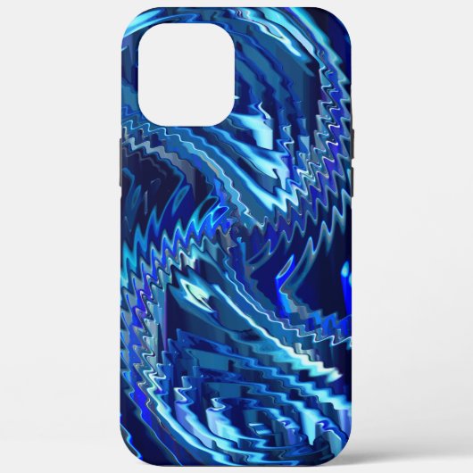 ジグザグ線付きの青い波状の星 Case-Mate iPhoneケース (裏面)