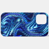 ジグザグ線付きの青い波状の星 Case-Mate iPhoneケース (裏面 (横))