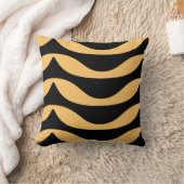 ジグザグ線(金ゴールドパターン) クッション (ブランケット)