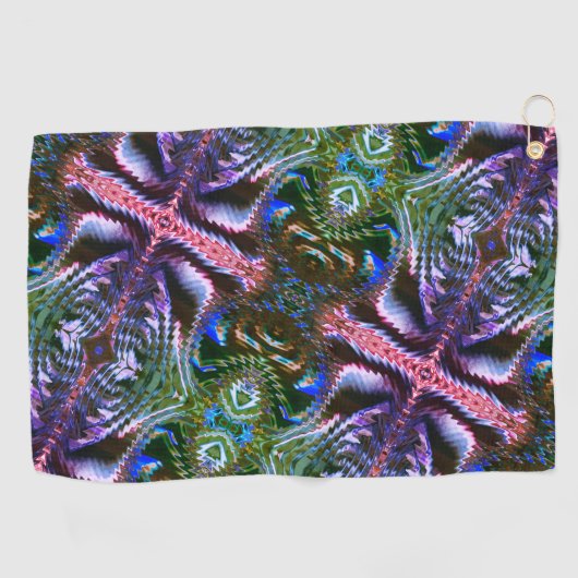 ジグザグ風変わりに形成された「スティックデザイン」 ゴルフタオル (横)