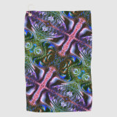 ジグザグ風変わりに形成された「スティックデザイン」 ゴルフタオル (正面)