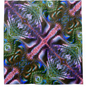 ジグザグ風変わりに形成された「スティックデザイン」 シャワーカーテン (正面)