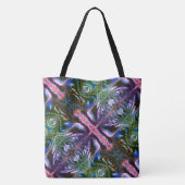 ジグザグ風変わりに形成された「スティックデザイン」 トートバッグ (裏面)