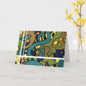 "ジグザグ5 " カード (黄色い花)