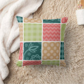 ジグザグ、シェブロン、ギンガム、水玉模様、パッチワーク クッション (ブランケット)