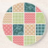 ジグザグ、シェブロン、ギンガム、水玉模様、パッチワーク コースター (正面)