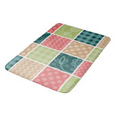 ジグザグ、シェブロン、ギンガム、水玉模様、パッチワーク バスマット (アングル)