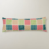 ジグザグ、シェブロン、ギンガム、水玉模様、パッチワーク ボディピロー (裏面)