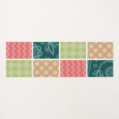 ジグザグ、シェブロン、ギンガム、水玉模様、パッチワーク ヨガマット (裏面(横))