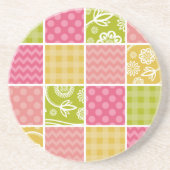 ジグザグ、シェブロン、水玉模様、ギンガム、パッチワーク コースター (正面)