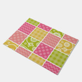 ジグザグ、シェブロン、水玉模様、ギンガム、パッチワーク ドアマット (アングル)