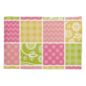 ジグザグ、シェブロン、水玉模様、ギンガム、パッチワーク 枕カバー (裏面)