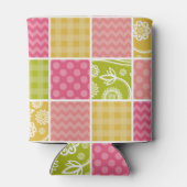 ジグザグ、シェブロン、水玉模様、ギンガム、パッチワーク 缶クーラー (裏面)