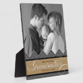 ジグザグ チェブロン 現代的 オーダーメイド おばあちゃん フォトプラーク (側面)