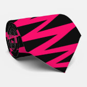 ジグザグ – ネオン赤（黒） ネクタイ (ロール)