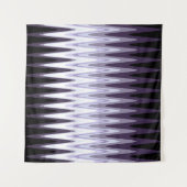 ジグザグ ブラック ホワイト グレー ダークパープル ベージュ パターン タペストリー (正面(横))