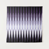 ジグザグ ブラック ホワイト グレー ダークパープル ベージュ パターン タペストリー (正面)