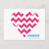 ジグザグ マゼンタ 3 ポストカード (正面)