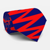ジグザグ – 濃い青の赤00066 ネクタイ (ロール)