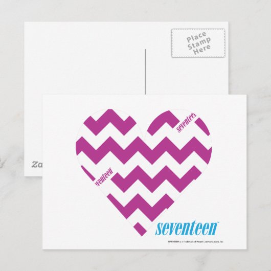 ジグザグ（紫） 2 ポストカード (正面/裏面)