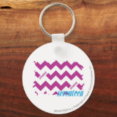 ジグザグ（紫） 3 キーホルダー (正面)