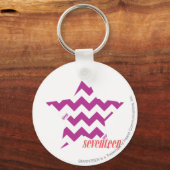 ジグザグ（紫） 4 キーホルダー (正面)