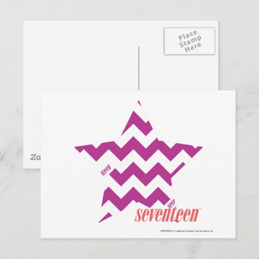 ジグザグ（紫） 4 ポストカード (正面/裏面)