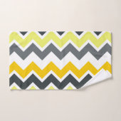 ジグザグ-黄色と灰色 バスタオルセット (ハンドタオル)