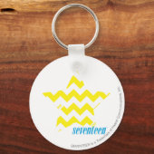 ジグザグ（黄） 3 キーホルダー (正面)