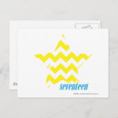 ジグザグ（黄） 3 ポストカード (正面/裏面)