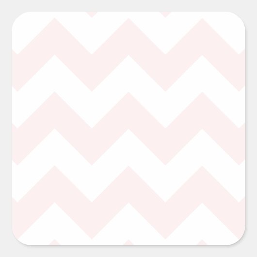 ジグザグI – 白とピ淡い色のンク スクエアシール (正面)