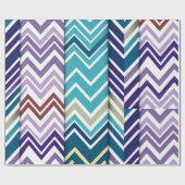ジグザッギングパステルバーチカルグリーンレトロパターン ラッピングペーパー (フラット)