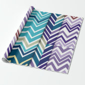 ジグザッギングパステルバーチカルグリーンレトロパターン ラッピングペーパー (アンロールド)