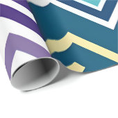 ジグザッギングパステルバーチカルグリーンレトロパターン ラッピングペーパー (ロールコーナー)