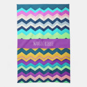 ジグザッギングパステルレインボーパターン キッチンタオル (縦)